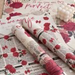 Vintage Red Roses Wrapping Paper - Image 3