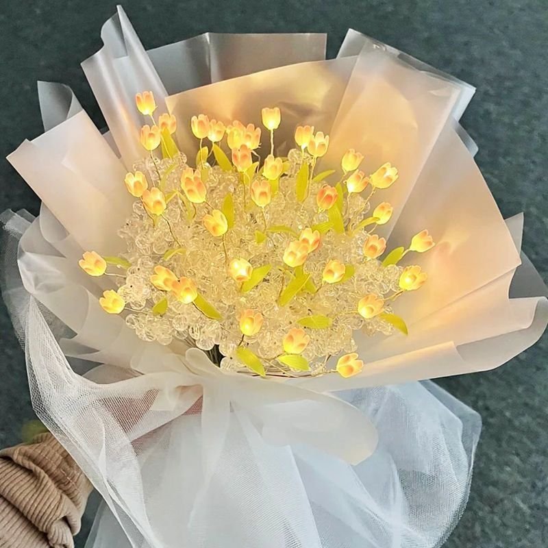 Handcrafted Glowing Tulip Bouquet - Image 2