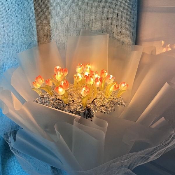Handcrafted Glowing Tulip Bouquet - Image 6
