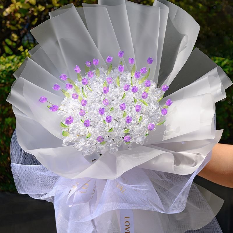 Handcrafted Glowing Tulip Bouquet - Image 3