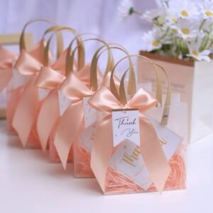 High Grade Transparent Handbag with Raffia & Wish Card