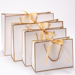 The Classic White and Gold Edge Gift Bag