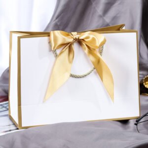 The Classic White and Gold Edge Gift Bag
