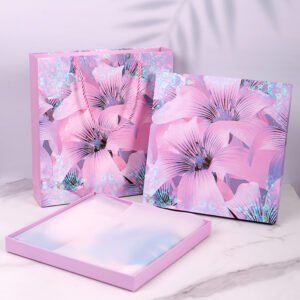 Silk Scarf Gift Box with Gift Bag Blossom Design