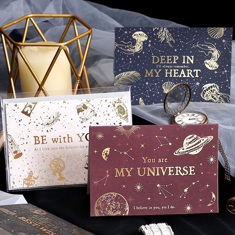 Artistic Textured Folding Greeting Card with Envelope Set