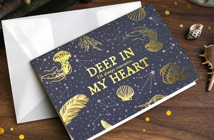 Artistic Textured Folding Greeting Card with Envelope Set - Image 4