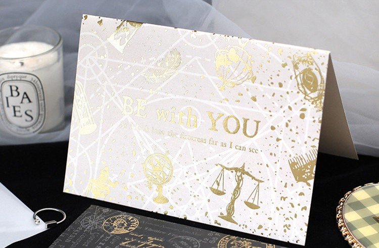 Artistic Textured Folding Greeting Card with Envelope Set - Image 3