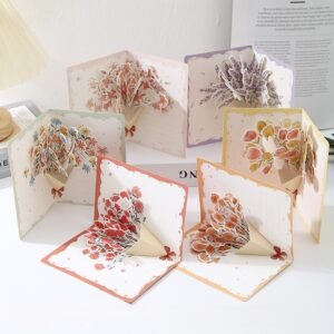 Pop-Up Flower Bouquet Greeting Card with Envelope