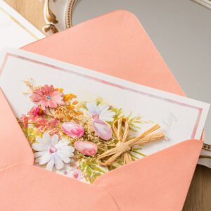 Handmade Dried Flowers Greeting Card