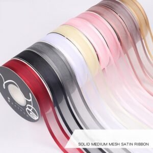 Center Transparant Mesh Snow Yarn Ribbon