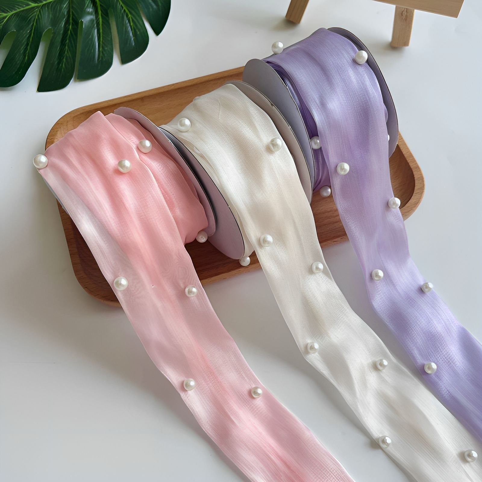 Pearl Scattered Chiffon Ribbon - Image 9