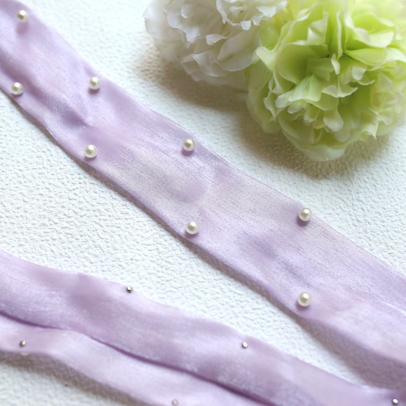 Pearl Scattered Chiffon Ribbon - Image 4