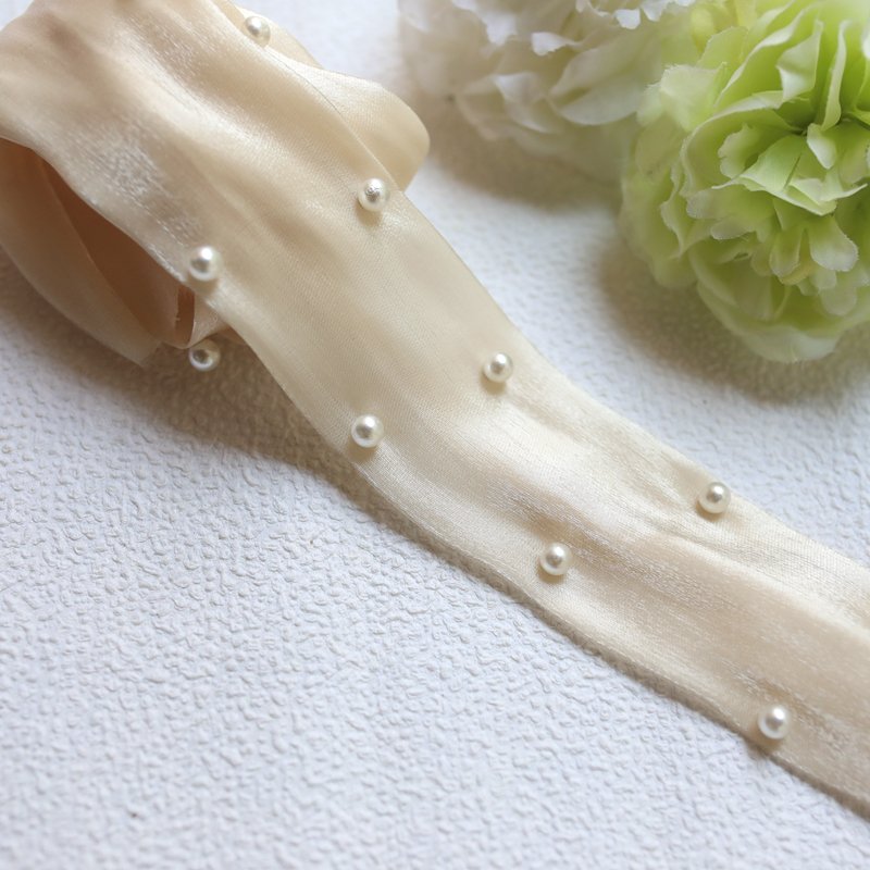 Pearl Scattered Chiffon Ribbon