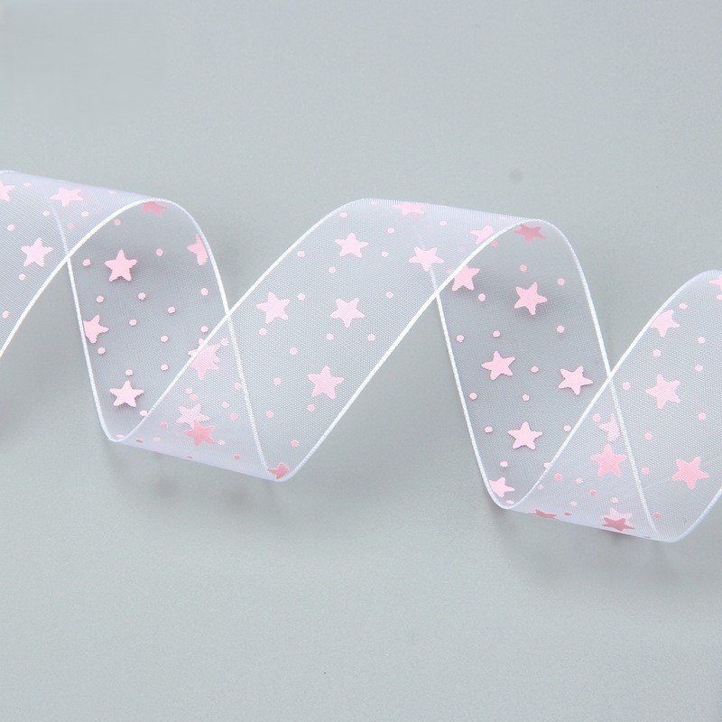 Star Printed Snow Yarn Ribbon - Image 2