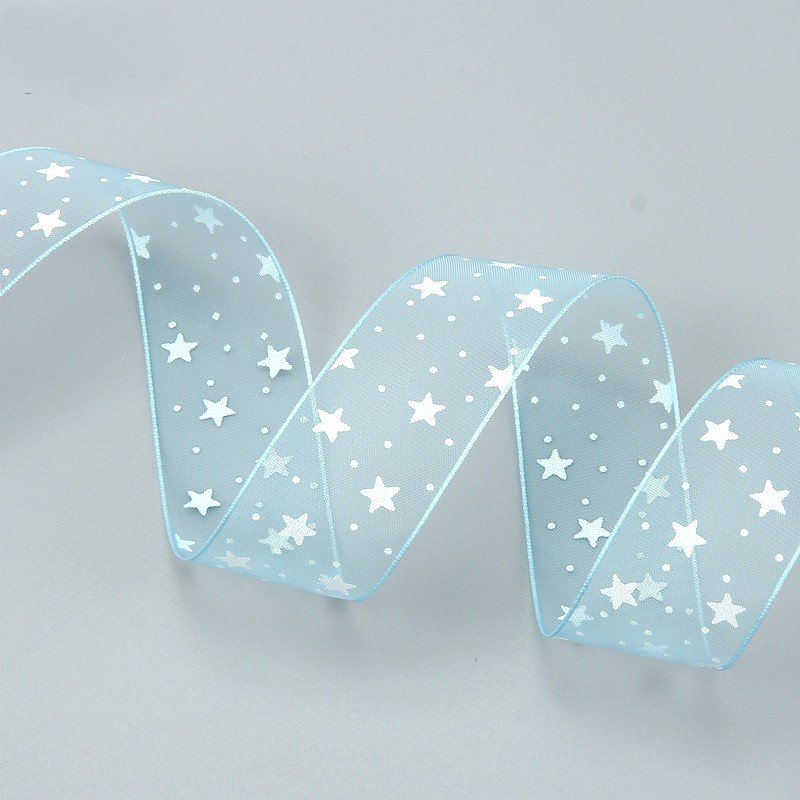 Star Printed Snow Yarn Ribbon - Image 6