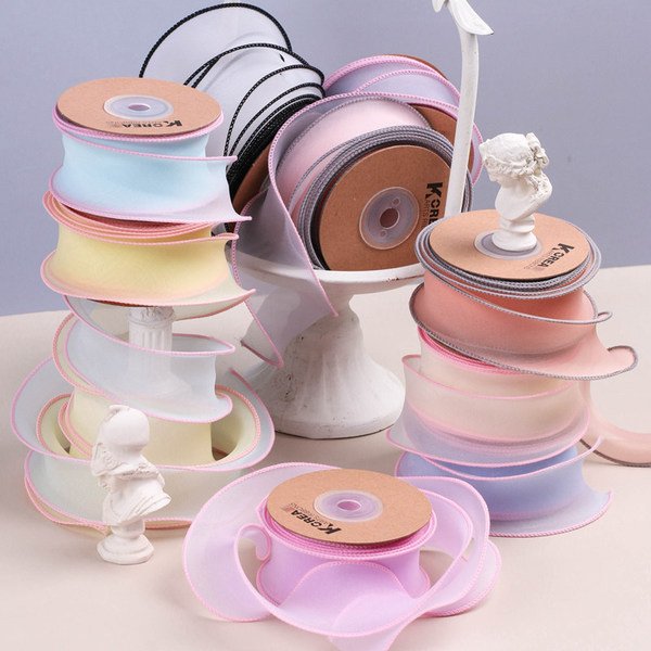Colorful Edge Chiffon Sheer Ribbon - Image 2