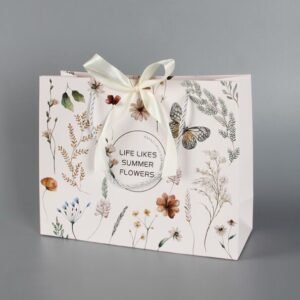 Vintage Flora & Ribbon Gift Tote Bag