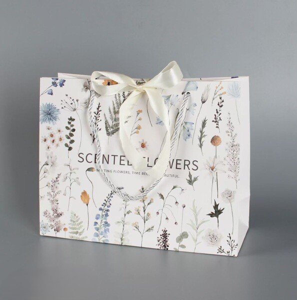 Vintage Flora & Ribbon Gift Tote Bag - Image 2