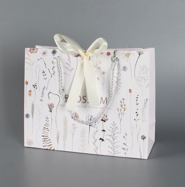 Vintage Flora & Ribbon Gift Tote Bag - Image 3