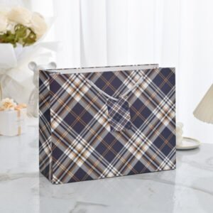 Deep Blue Checkered Pattern Gift Bag