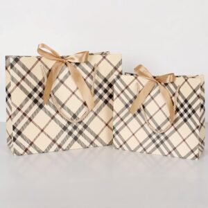 Golden Latte Plaid Gift Bag