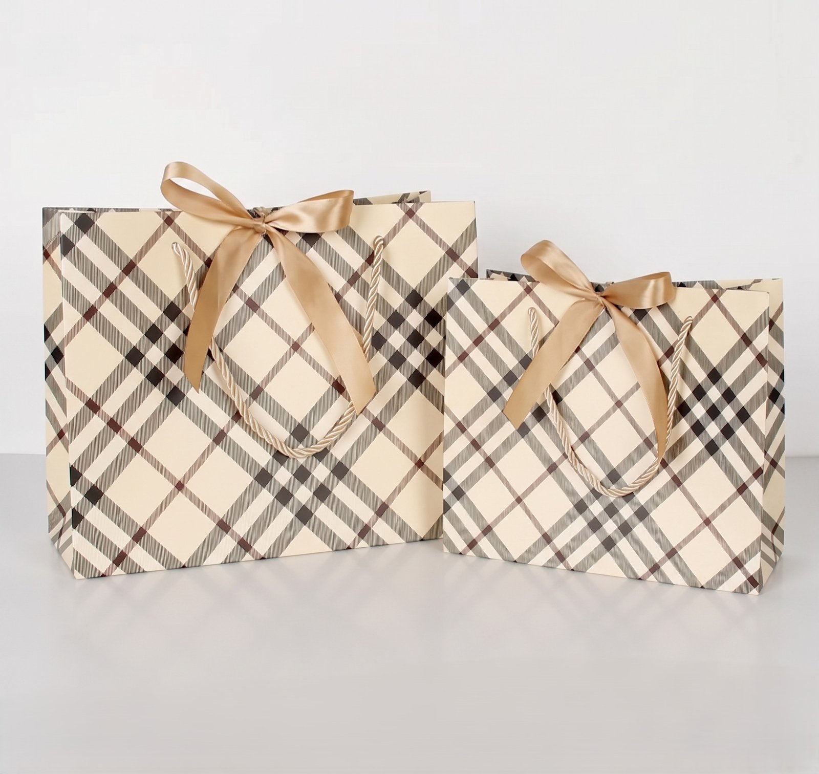Golden Latte Plaid Gift Bag