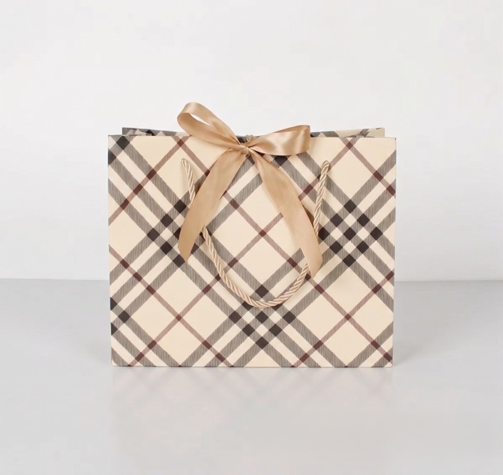 Golden Latte Plaid Gift Bag - Image 2