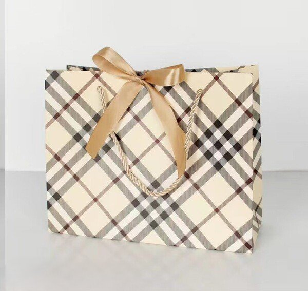 Golden Latte Plaid Gift Bag - Image 3
