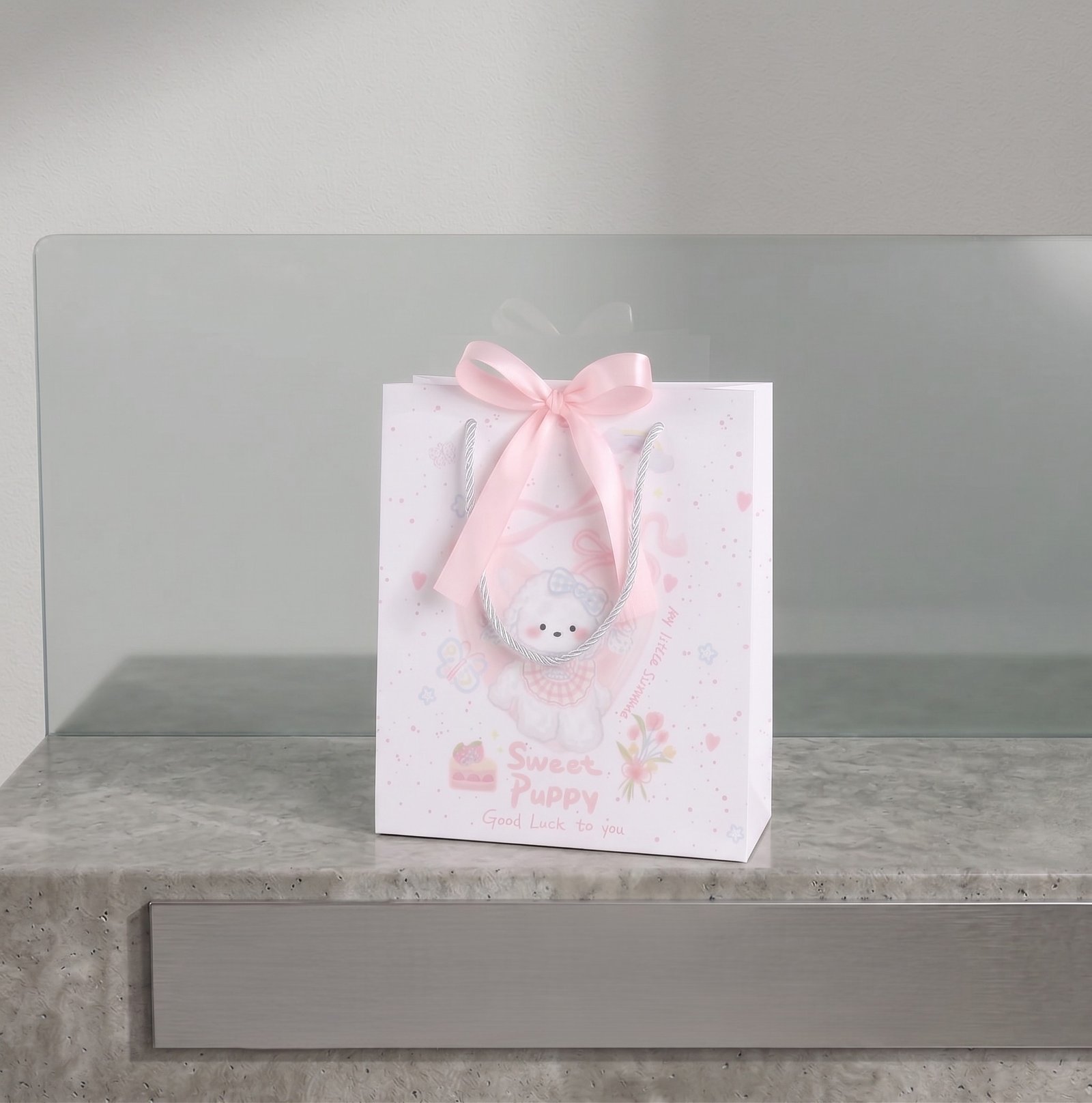 Pink Sparkle Pup Favor Bag - Image 2