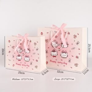Angel Kitty & Bows Ribbon Bag
