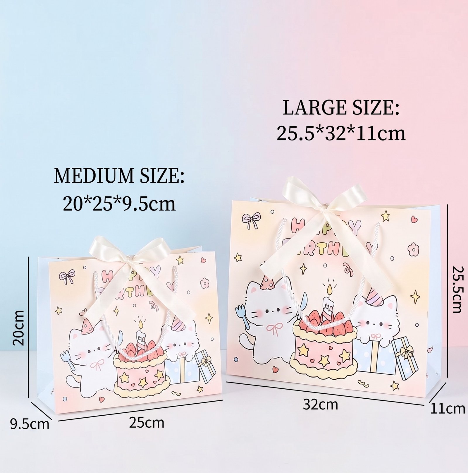 Happy Birthday Kittens & Cake Bag