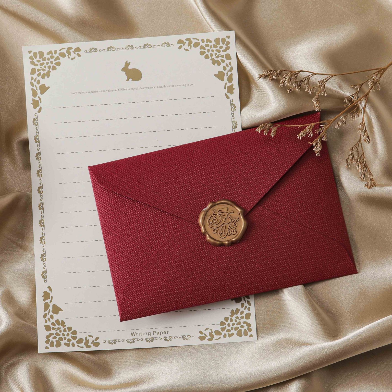 Literary Linen Letter Paper Envelope Set - Image 2