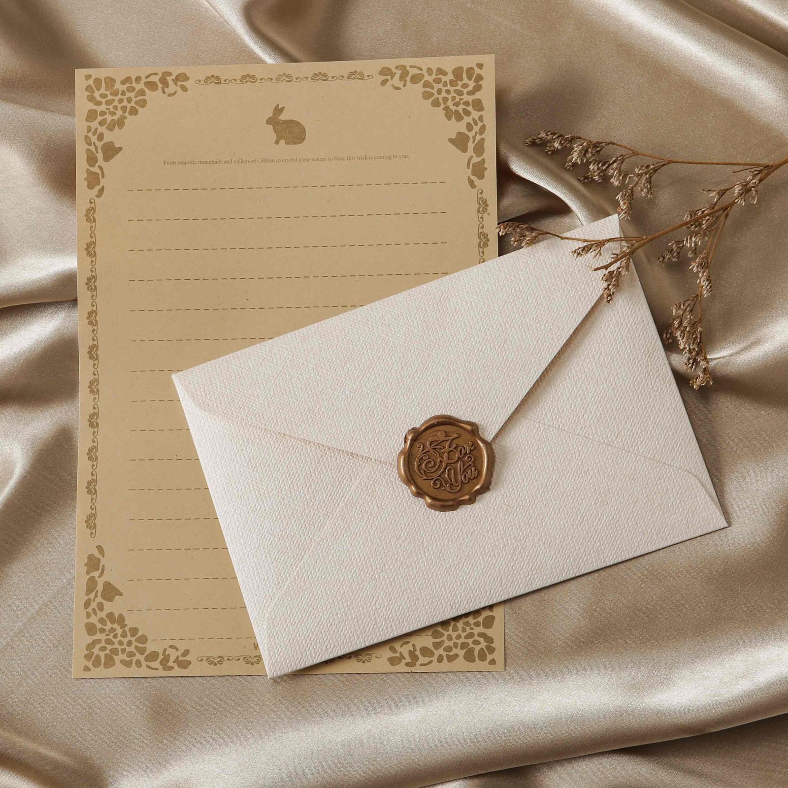 Literary Linen Letter Paper Envelope Set - Image 5