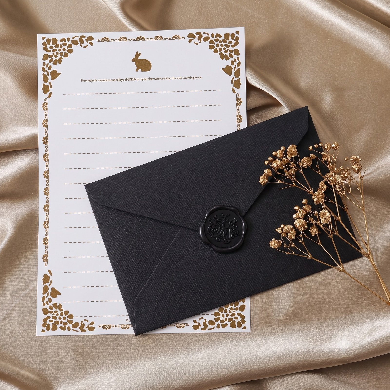 Literary Linen Letter Paper Envelope Set - Image 3