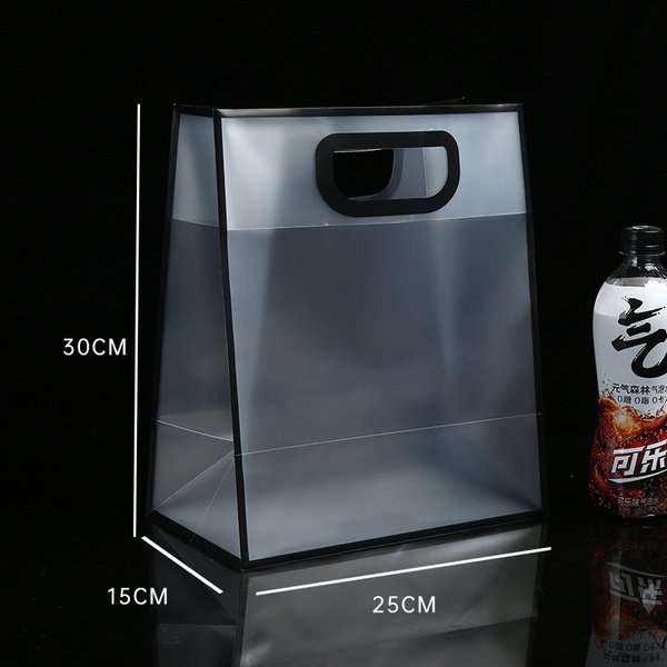 Black Transparent Frosted Tote Souvenir Gift Bag - Image 4
