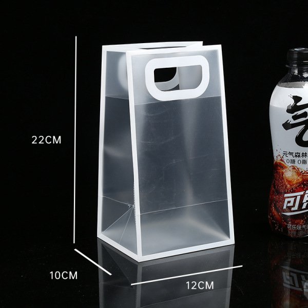 White Transparent Frosted Tote Souvenir Gift Bag - Image 2