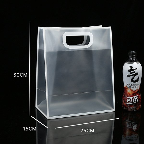White Transparent Frosted Tote Souvenir Gift Bag - Image 4