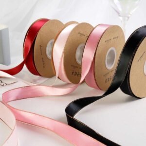 Golden Edge Double Sided Satin Ribbon