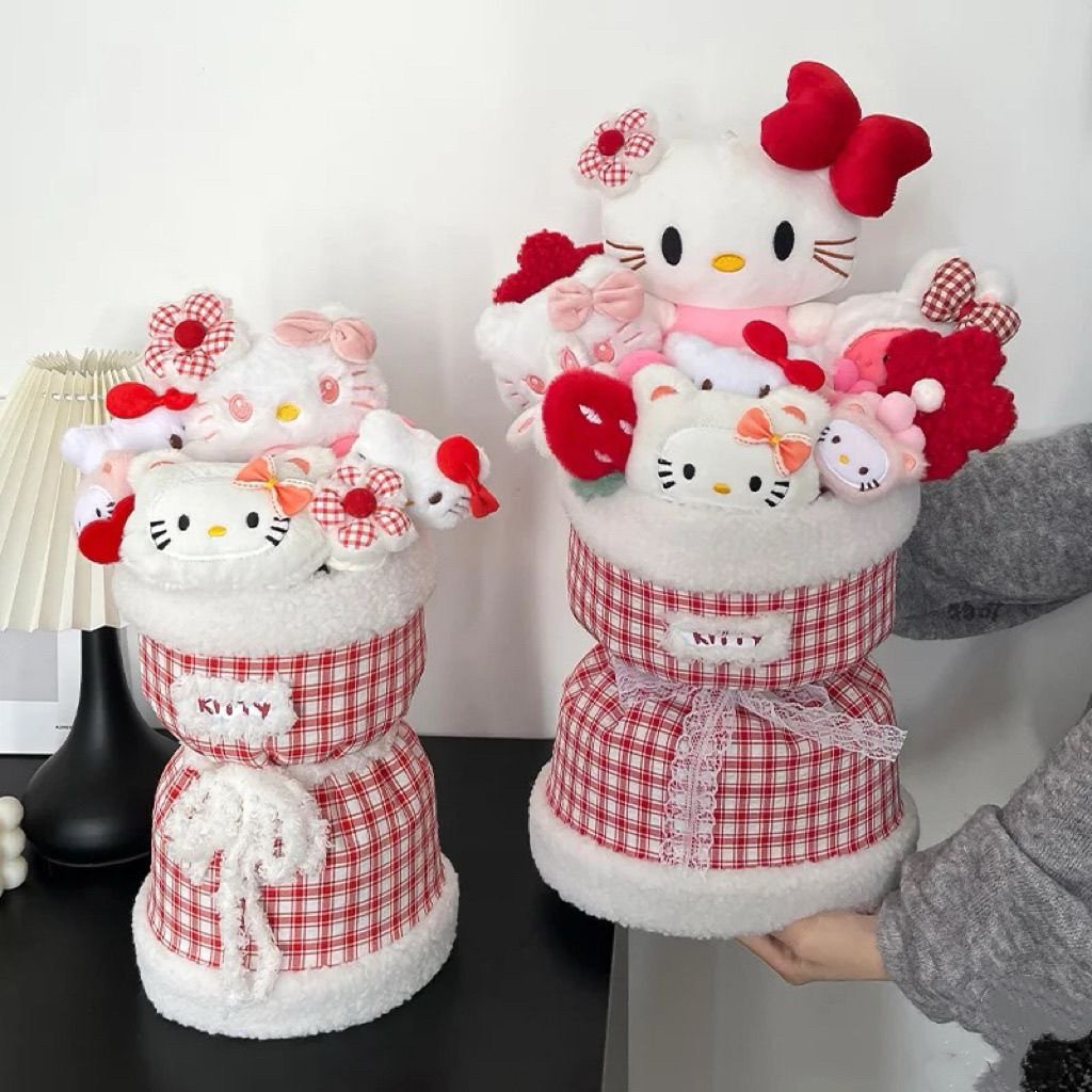 Red Plaid Hello Kitty Bouquet