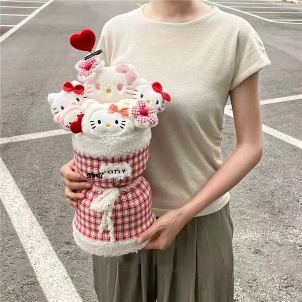 Red Plaid Hello Kitty Bouquet - Image 2